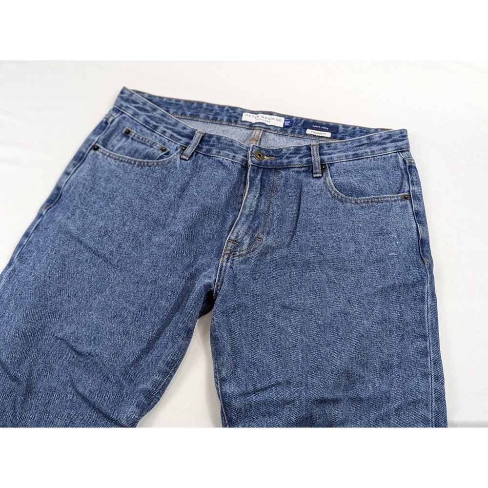 Peter Manning Jeans New York PMNYC Men's 36x21 Blue Standard Fit Mid Rise